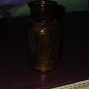 Amber Apothecary Glass Bottle - Small Vintage Style